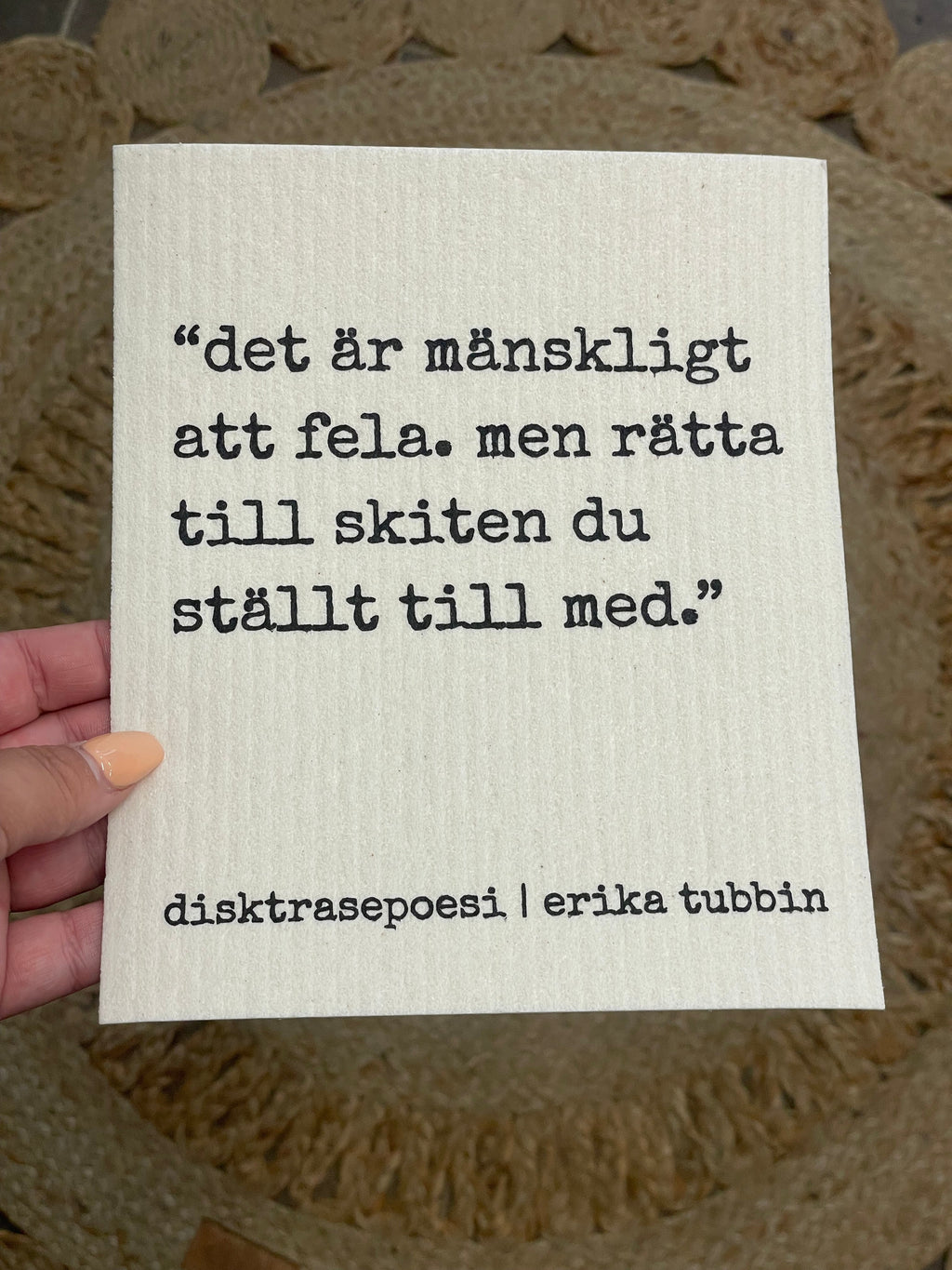 Disktrasa med olika citat och motiv – återanvändbar