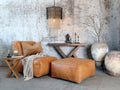 Lounge sittpuff i läder