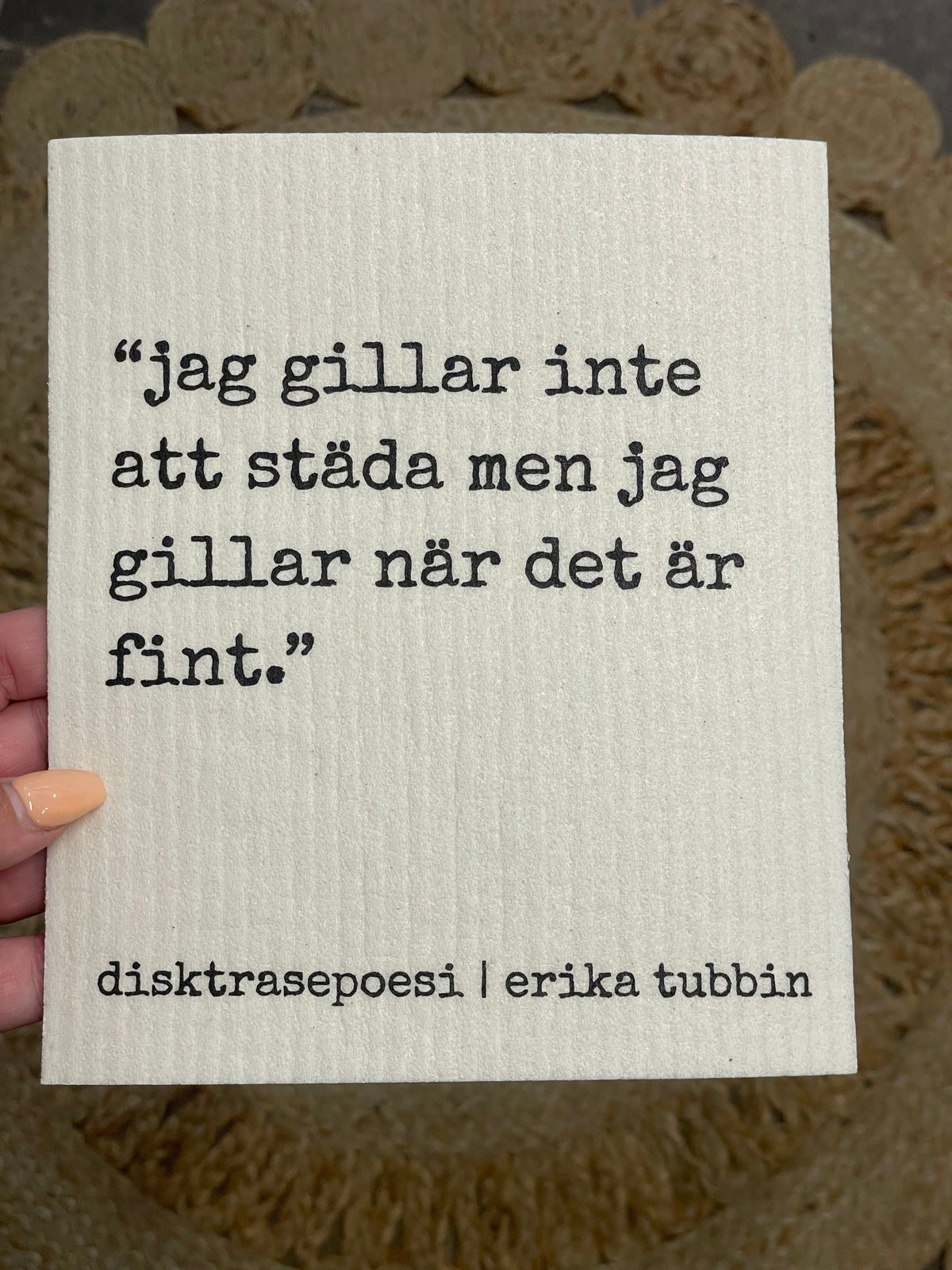 Disktrasa med olika citat och motiv – återanvändbar