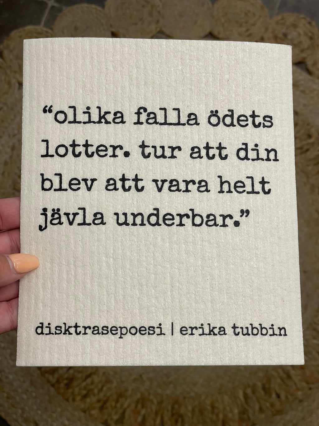 Disktrasa med olika citat och motiv – återanvändbar