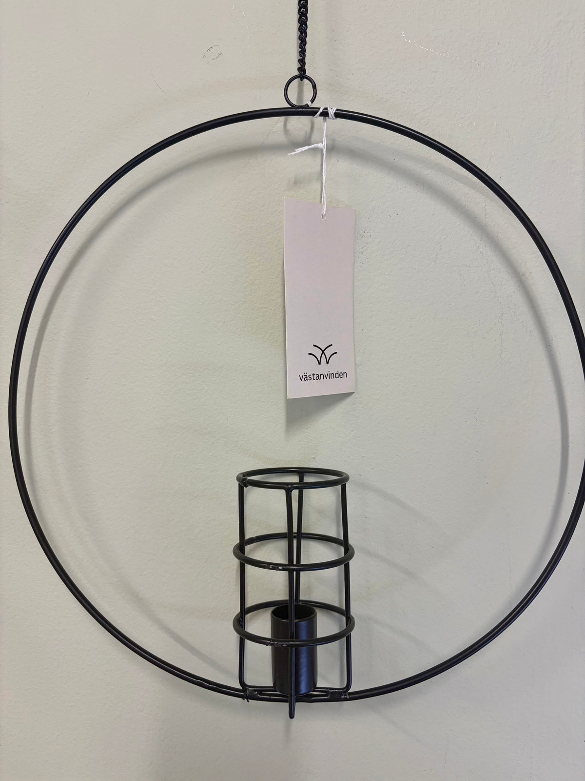 Ljusstake hängande ring, svart